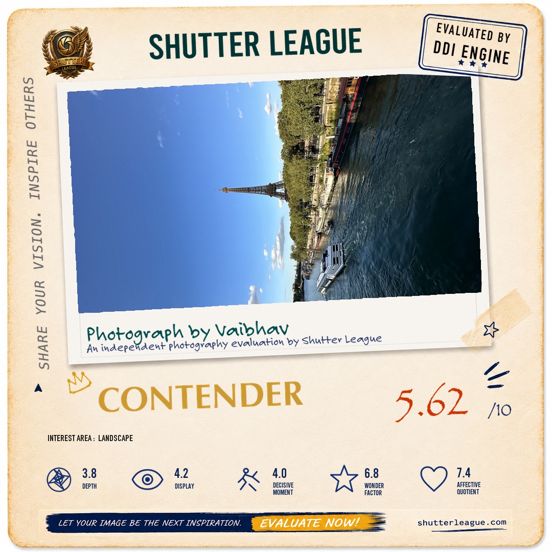 Shutter League evaluation card — Eiffel by the Seine