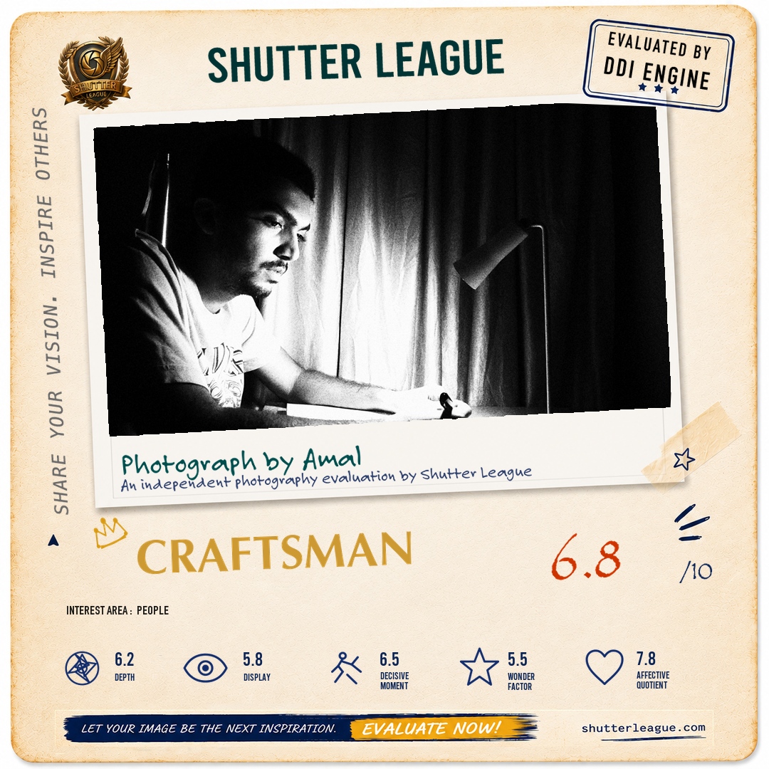 Shutter League evaluation card — A Photo which was taken from a short film which i shoot during my college