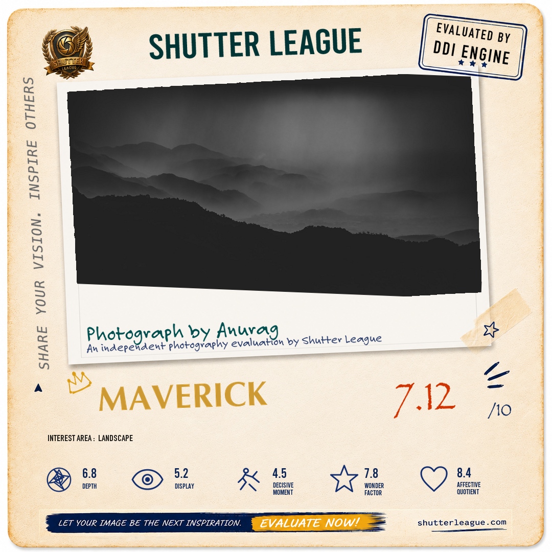 Shutter League evaluation card — Foggy Himalayas