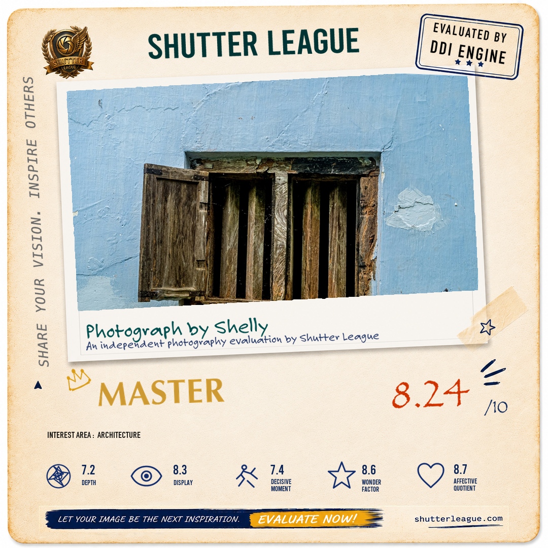 Shutter League evaluation card — Old window