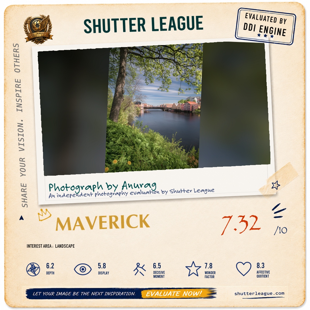 Shutter League evaluation card — River Nidelva, Trondheim, Norway