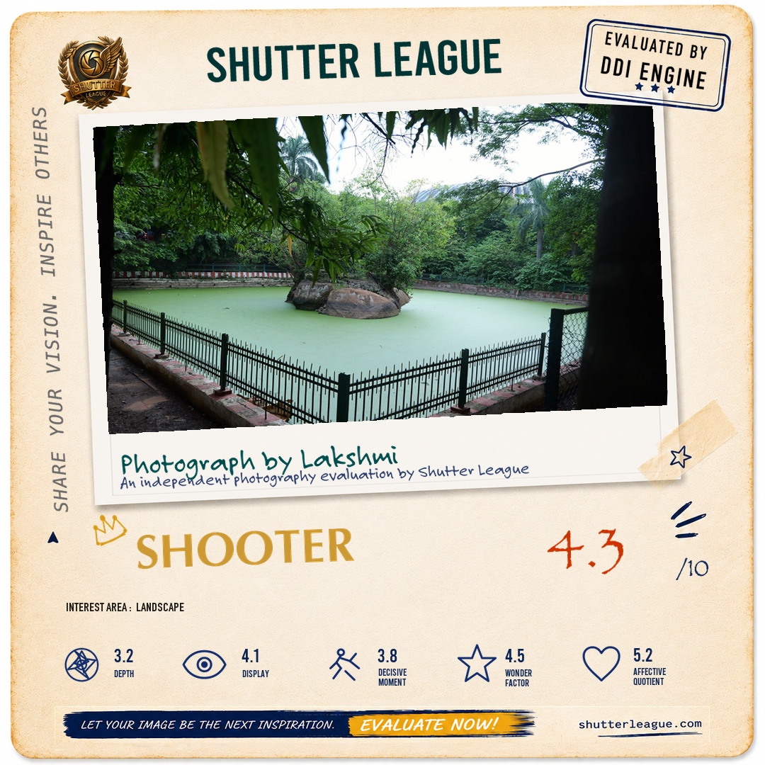 Shutter League evaluation card — Still water