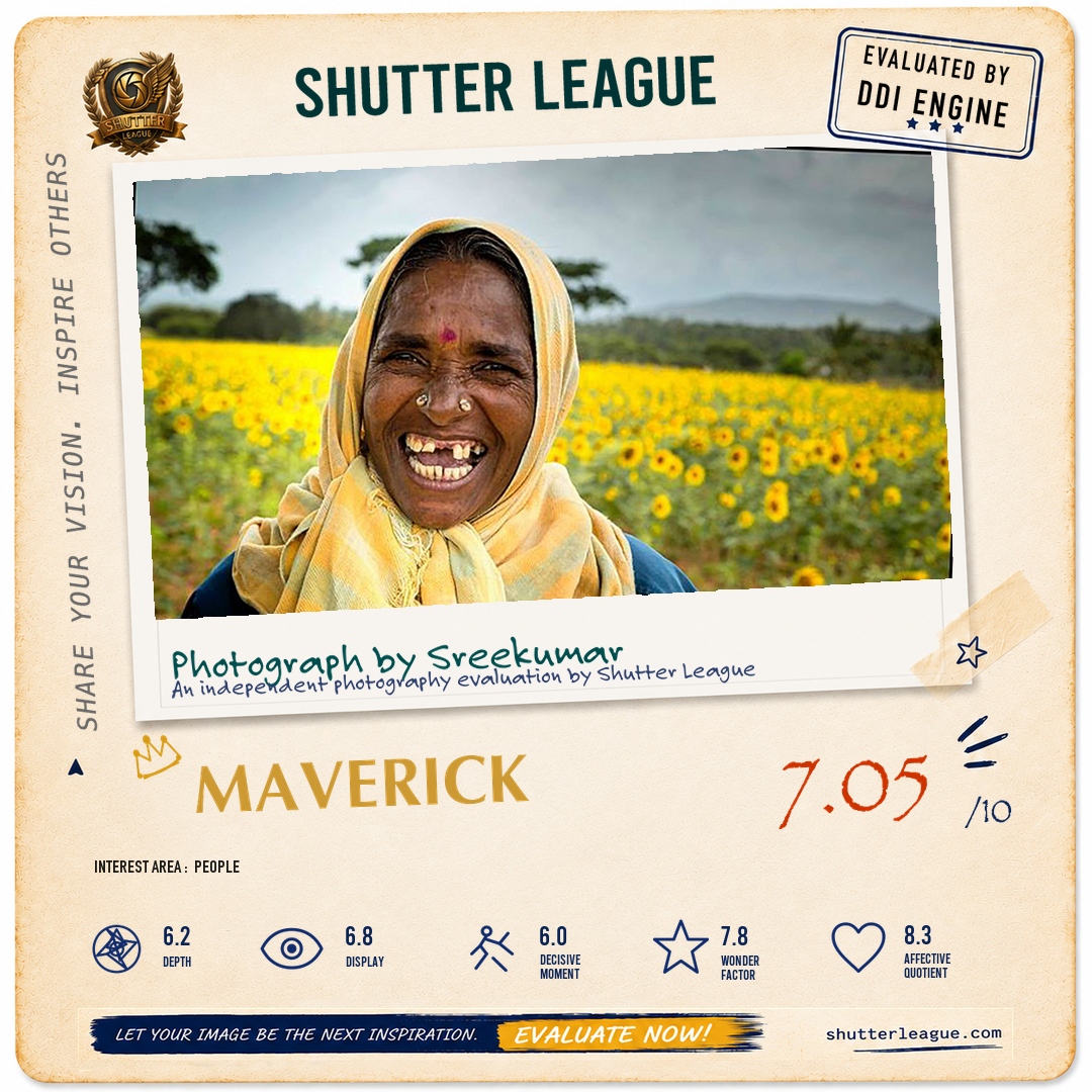 Shutter League evaluation card — Sunflower smile