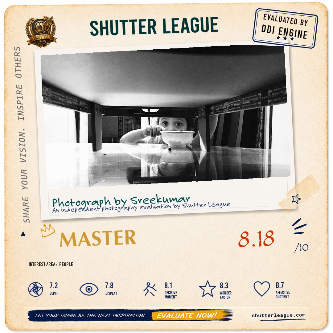 Shutter League evaluation card — under the table