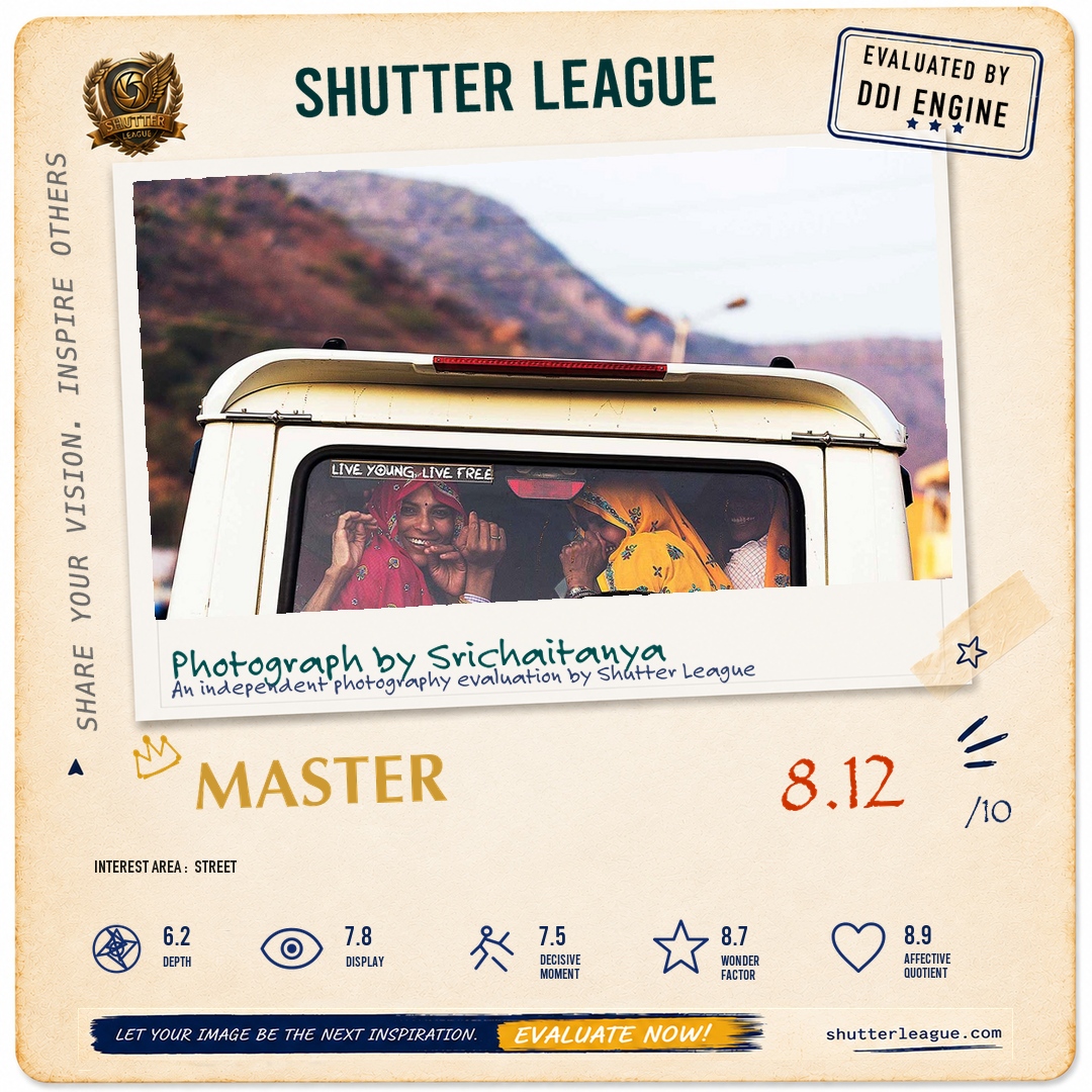 Shutter League evaluation card — LIve young, live free