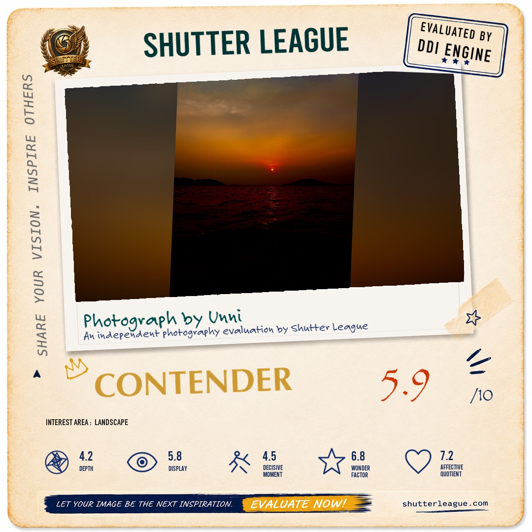 Shutter League evaluation card — Sun set