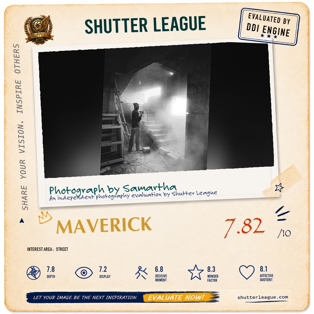 Shutter League evaluation card — Men at work