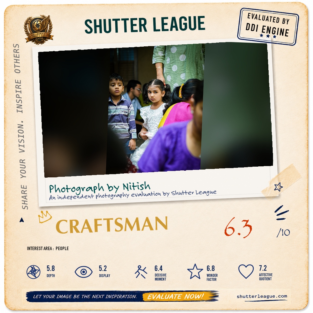 Shutter League evaluation card — A babu girl looking too and fro